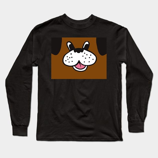 Brown Doggie with Black Ears Long Sleeve T-Shirt by MamaODea